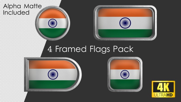 Framed India Flag Pack