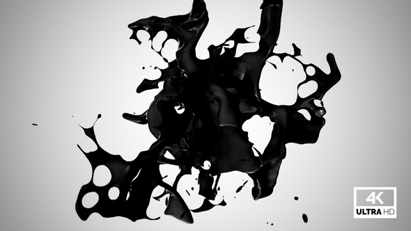 Abstract Black Ink Splash V1