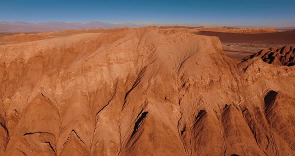 Arid Landscape of the Popular Landmark - Moon Valley, Located in the West of San Pedro De Atacama.