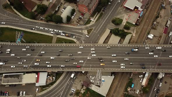 Drones Eye View - Abstract Road Traffic Jam Top View, Transportation Concept 6