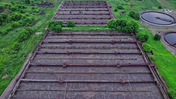 Aerial View to Sewage Treatment Plant