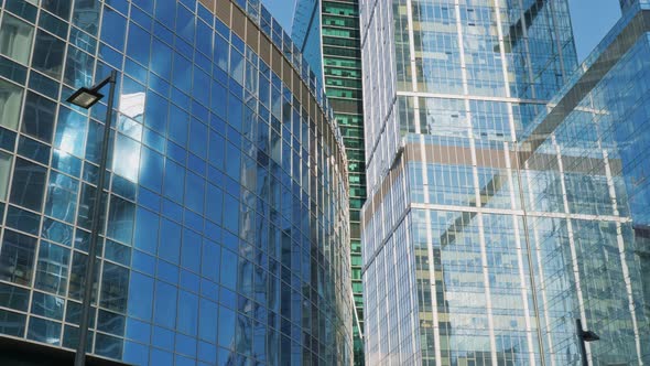 Facade of a Modern Urban Office Buildings