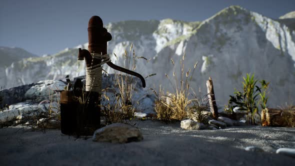 Retro Rust Hand Water Pump alt