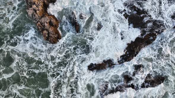 Dramatic Sea Texture  Aerial View Turkey Alanya