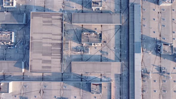 Aerial top down view of equipment on roof.