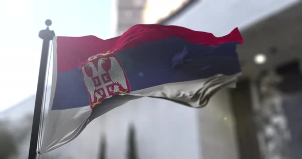 Serbian national flag. Serbia country waving flag