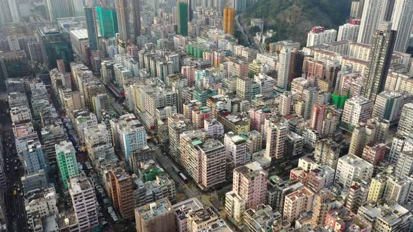 Top view of Hong Kong city