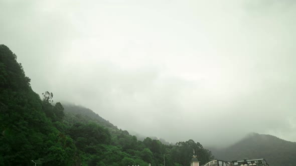 Timelapse Cloudy Weather Soon a Thunderstorm in the Mountains