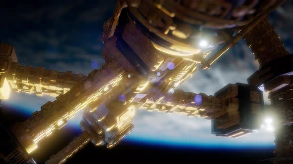 Earth and Outer Space Station Iss alt