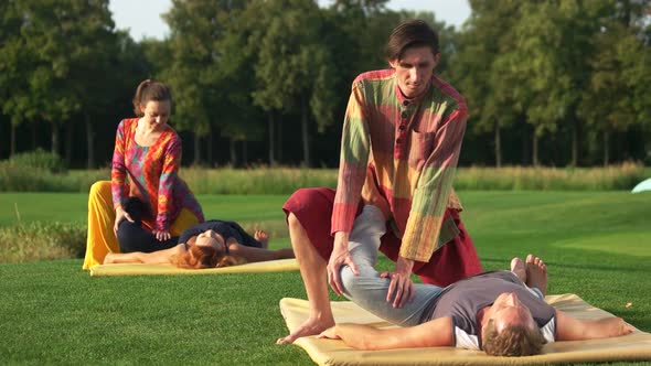 People Receiving Thai Massage Outdoor