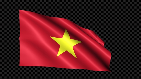 Vietnam Flag Blowing In The Wind