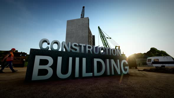 Building Construction And Timelapse Sky alt