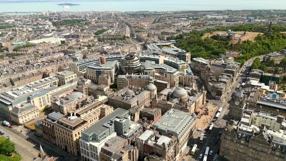 Aerial Video St James Quarter Shopping Center Edinburgh Scotland Uk