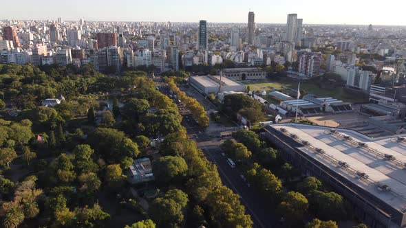 Aerial view of Palermo district in Buenos Aires, Argentina