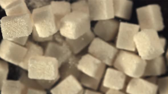 Super Slow Motion Sugar Cubes Rise Up