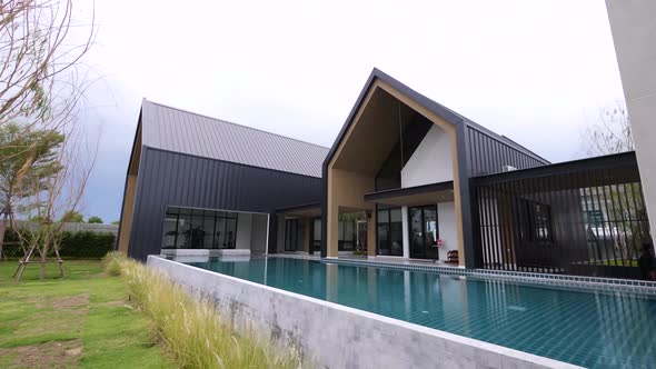 S์tyish and Elegance Nordic Style Pool House