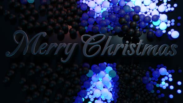 Looped Christmas Card with Merry Christmas Lettering and Garland Balls Scattered on the Surface