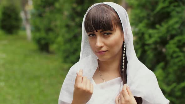 Woman in White Saree