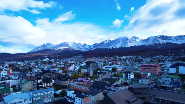 Patagonia landscape. Famous town of Ushuaia at Patagonia Argentina