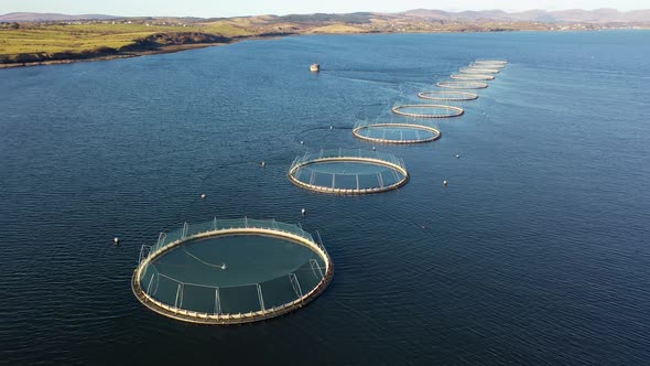 Aerial View of Fish Farm in County Donegal  Ireland