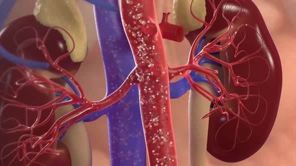 kidney and vascular system 3d animation