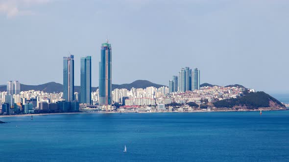 Timelapse Busan City with Modern Skyscrapers and Buildings