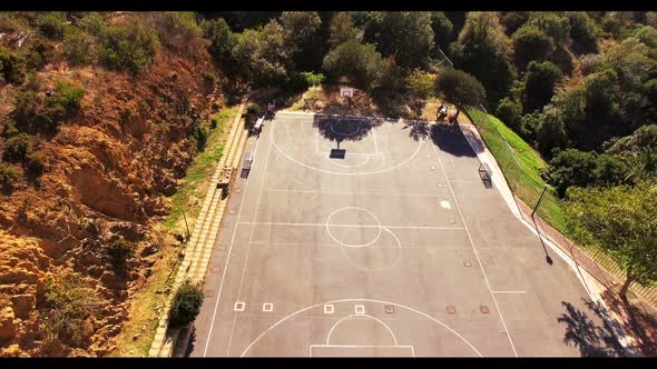 Aerial view of school playground