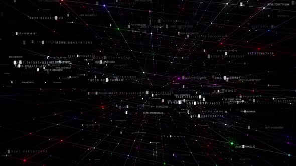 Computer Data Network With Hud Numbers 