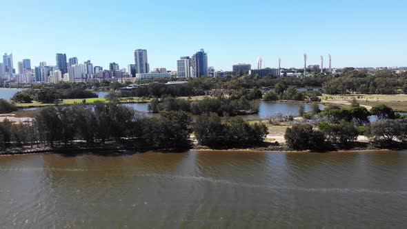 Aerial View of a River near Perth City