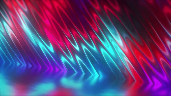 Abstract 3d Render Holographic Oil Surface Background Foil Wavy Surface Wave and Ripples Ultraviolet