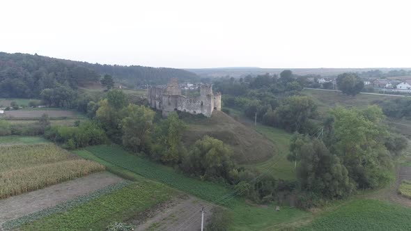 Aerial view of ancient castle Sidorov