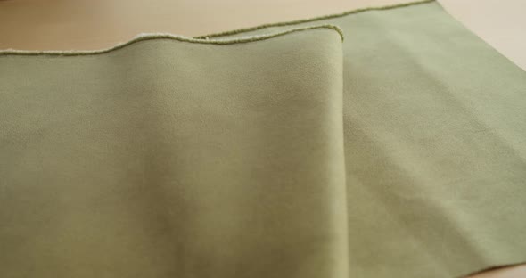 Beige and Light Green Fabric Closeup