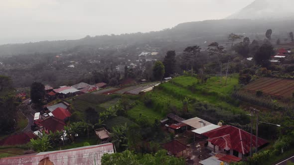 Flight Over the Gorges in the Mountains of Bali