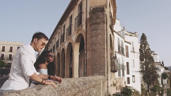 Young Tourists Enjoying View From Ronda