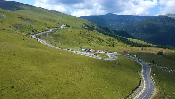 Aerial View Of Famous Romanian Mountain Road Transalpina 23