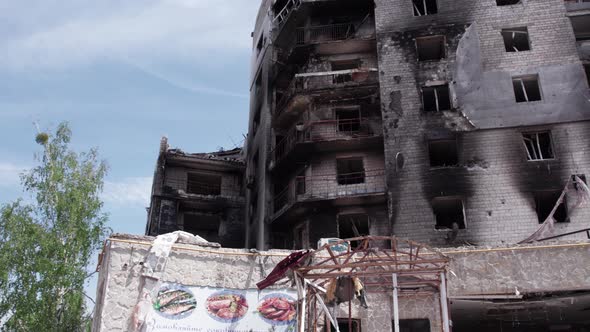 War in Ukraine  Destroyed Building in Borodyanka Bucha District