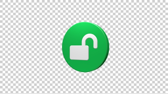 Open Padlock Icon Rotating