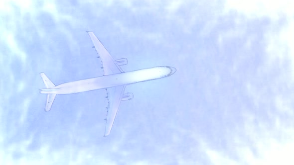 Passenger Plane Top View Stop Motion alt