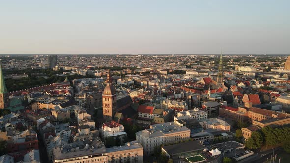 Riga old town city panorama