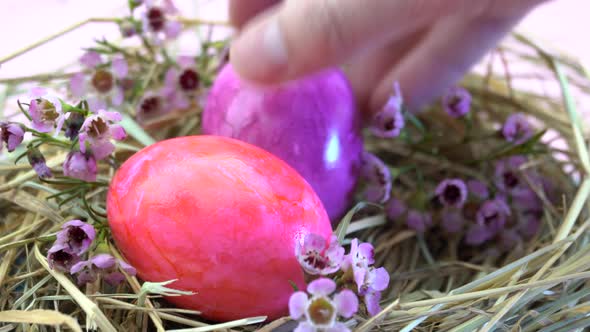Adding coloured easter eggs to a nest alt