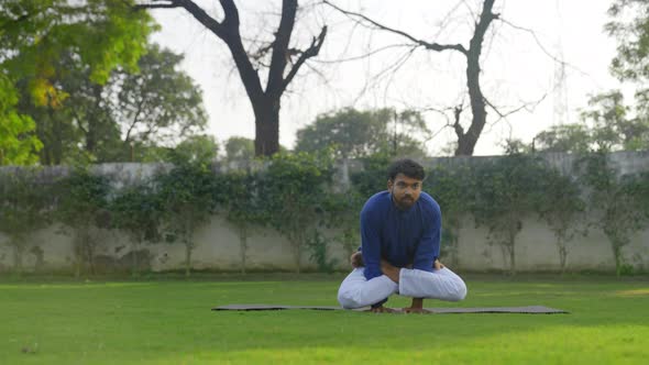 Man doing advance Yoga