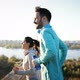 Attractive Man and Beautiful Woman Jogging Together - VideoHive Item for Sale