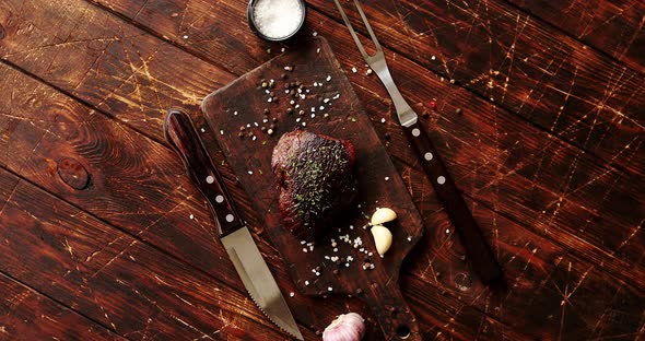 Piece of Meat on Chopping Board