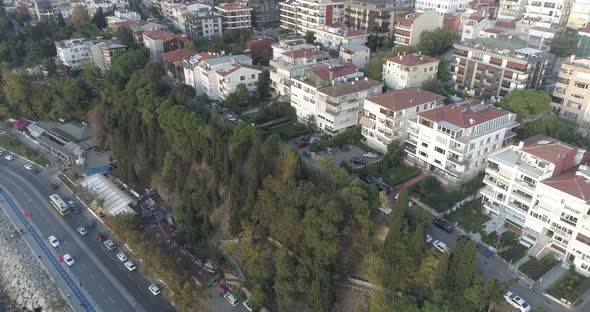 Üsküdar harem coastal road with drone view