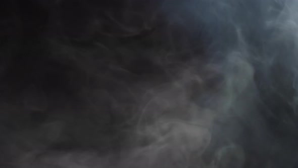 Abstract Smoke on Black Chroma Key Background
