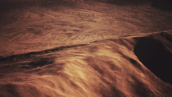 Aerial View of Red Desert with Sand Dune