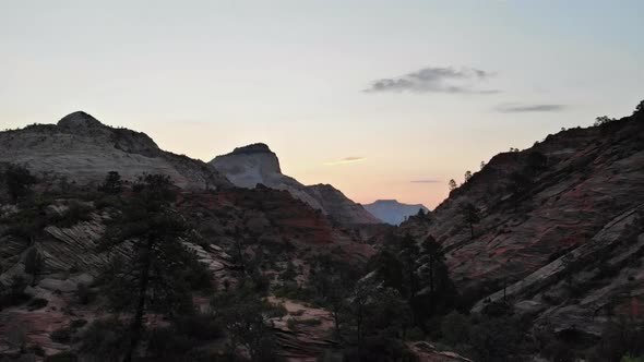 Zion Canyon National Park Amphitheater From Inspiration Point at Sunrise Utah USA