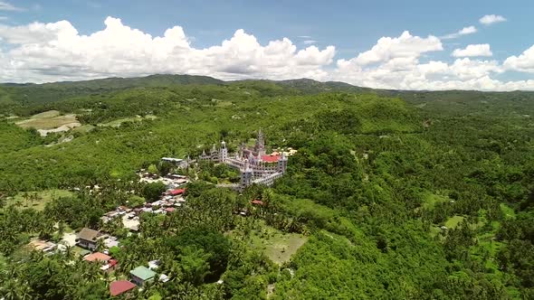 Aerial view of Monastery of the Holy Eucharist, Sibonga, Philippines.