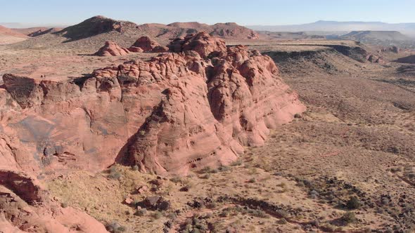 4K Drone Aerial Footage of Red Rocks and Cliffs in Southern Utah