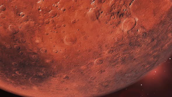 Orbit Round The Planet Mars 4K